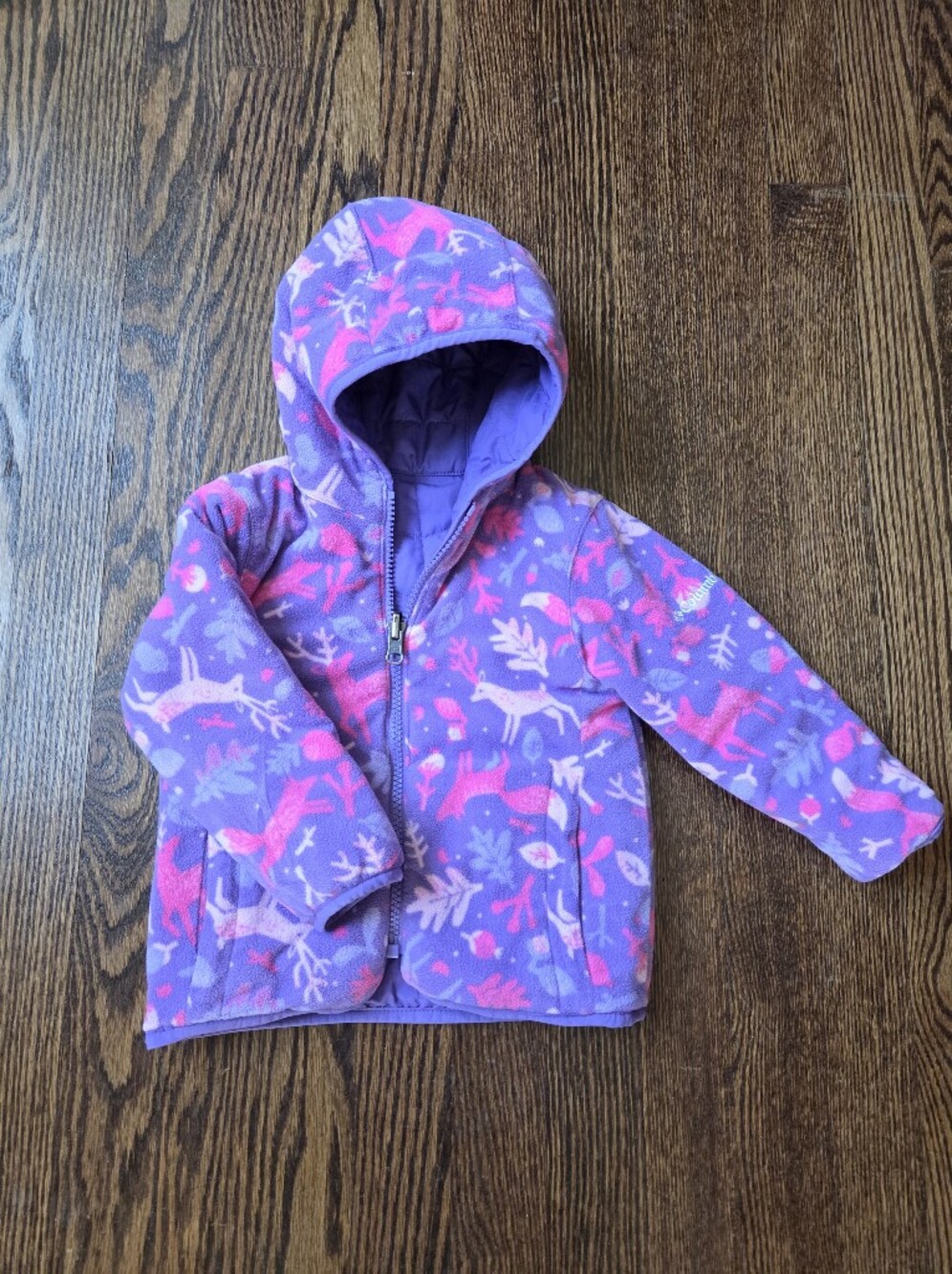 Columbia Purple Reversible Jacket. Fleece Or Quilted Nylon Sides. 18-24 Months.